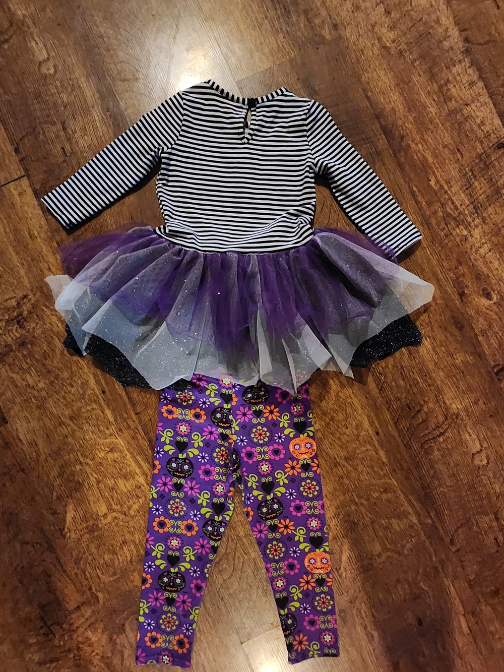 Emily Rose Girls Halloween Sugar Skull Pumpkin Tutu Tunic Legging Set 2T - Picture 5 of 5